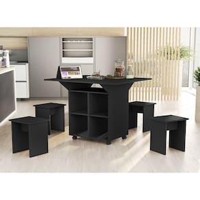 Aparador Mesa Com Bancos Preto