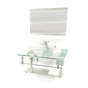Gabinete De Vidro 90cm Curvado Duplo Com Torneira Cascata