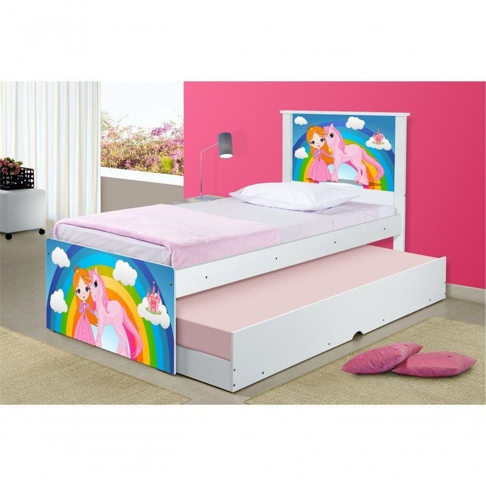 Cama Princesa E Unicórnio Com Auxiliar