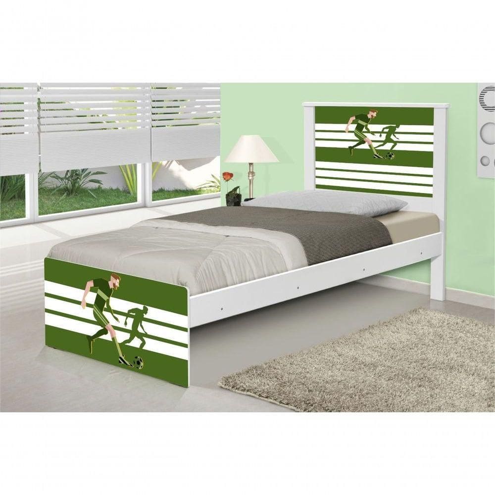 Cama Solteiro Adesivada Futebol Jogador