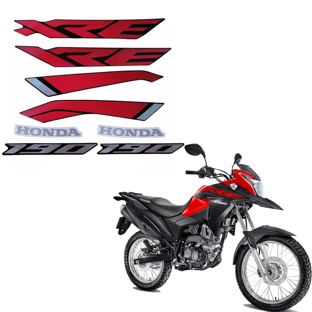 Jogo De Adesivos Faixa Honda Xre 190 2022/2023 Vermelho