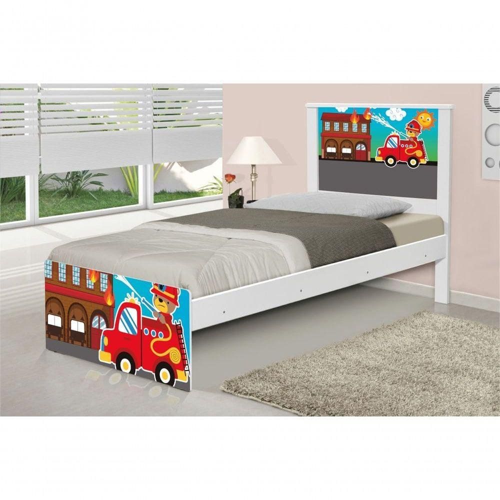 Cama Solteiro Bombeiro Com Colchão