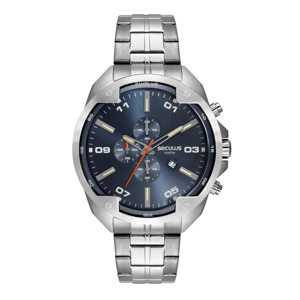 Relógio Seculus Masculino Ref: 44244g0svna1 Cronógrafo Prateado