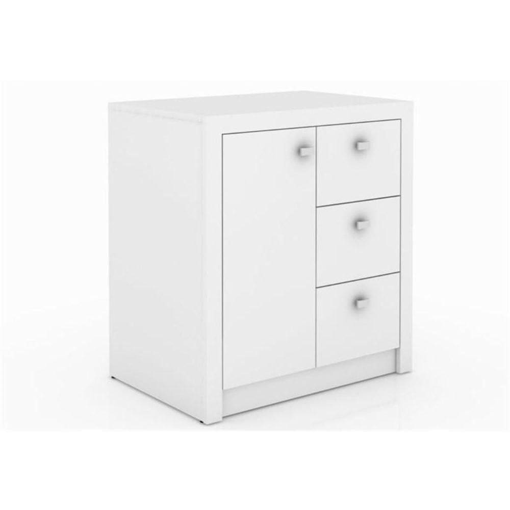 Armário 03 Gavetas E 01 Porta Para Home Office Me4111 Branco