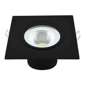 Kit 6 Spot Led 5w Quadrado Embutir Branco Frio 9x9cm Preto