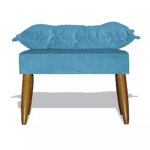 Puff Decorativo Opala - Azul Turquesa Azul Turquesa