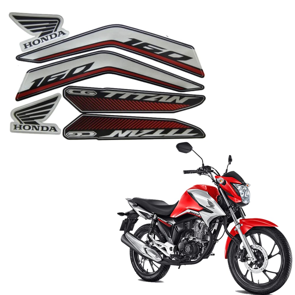 Jogo De Adesivos Faixa Honda CG Titan 160 2022/2023 Vermelho