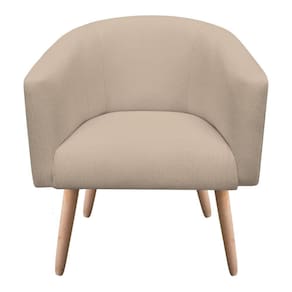 Kit 02 Poltronas Stella Linho Grosso Bege A19 Natural
