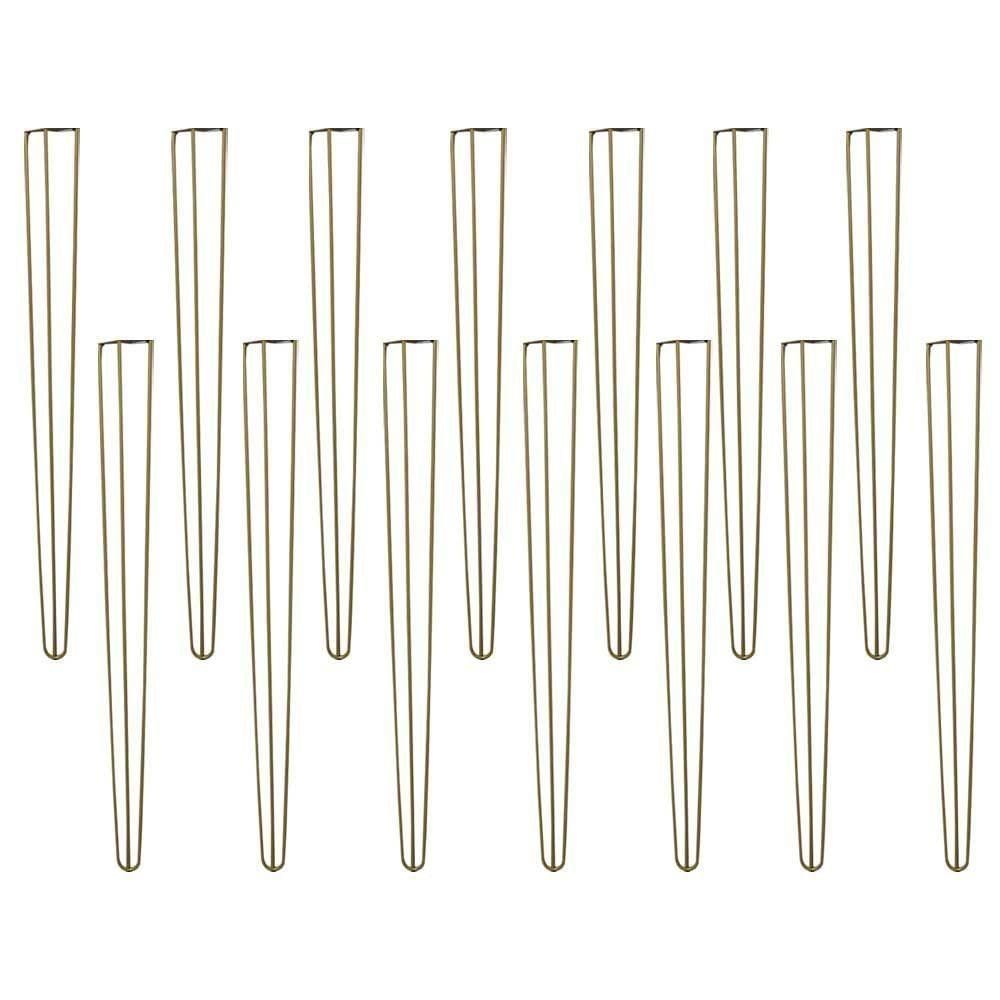 Kit 14 Pés De Metal 90 Cm Aparador E Mesa De Canto Dourado