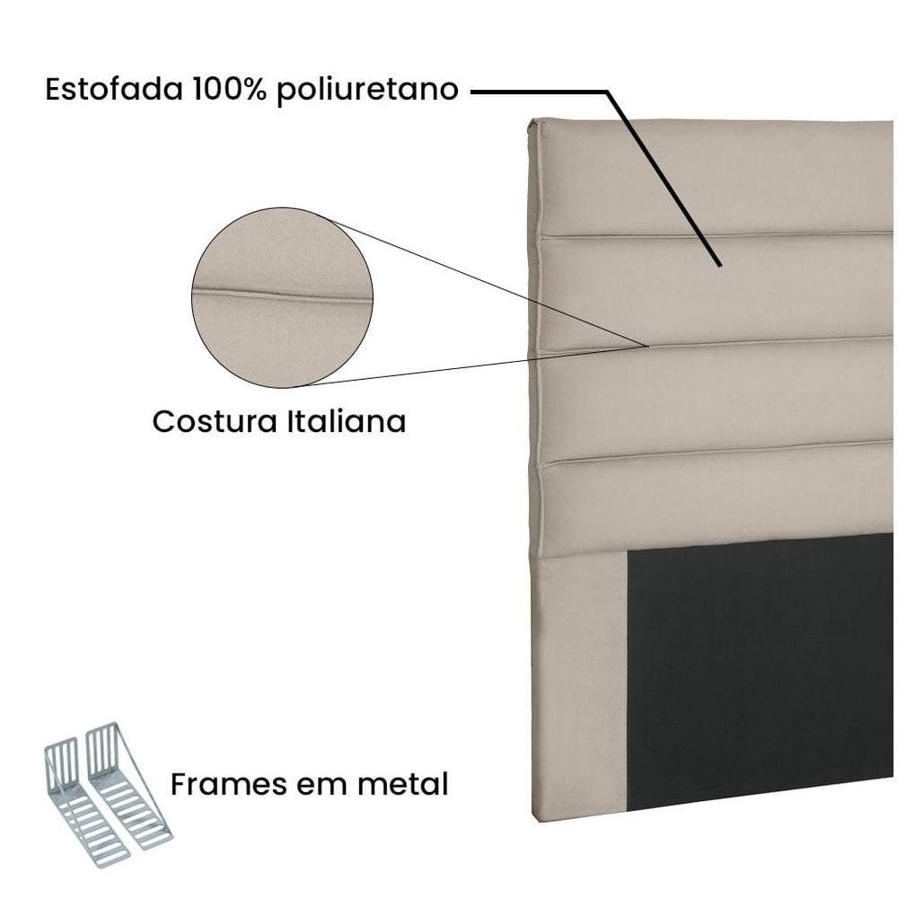 Cabeceira King 195 Cm Greta Suede Preto