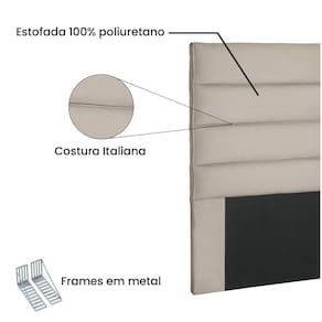 Cabeceira Queen 160 Cm Greta Suede Azul Marinho