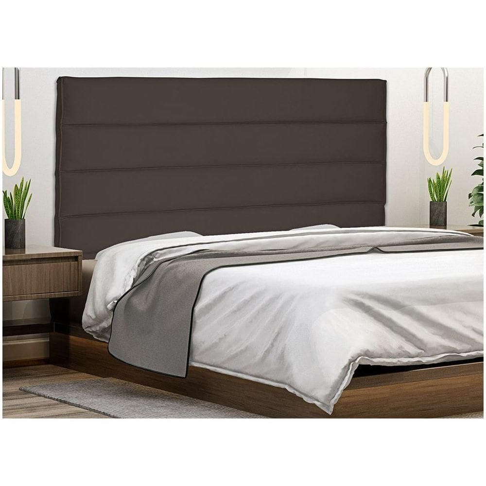 Cabeceira Casal 140 Cm Greta Suede Café