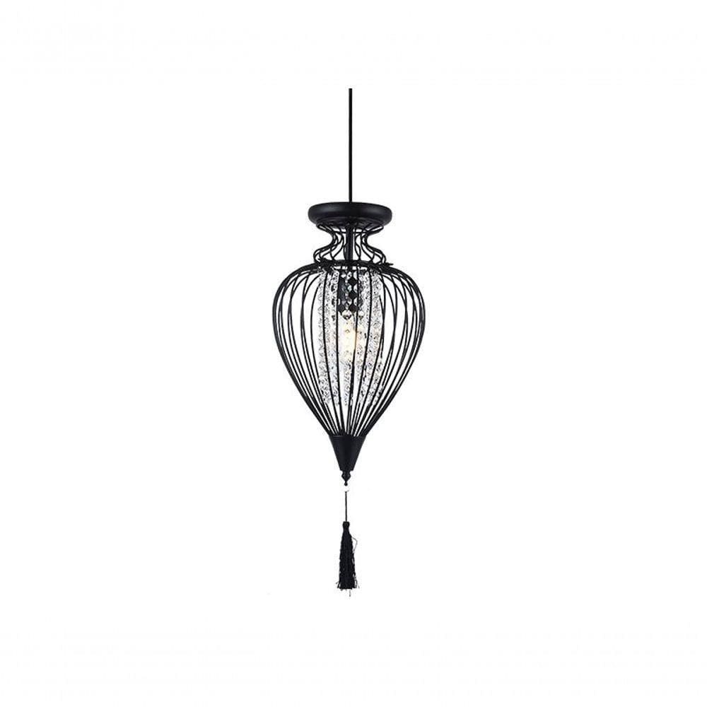 Lustre Pendente Cristal Istambul M Preto Bivolt Taschibra