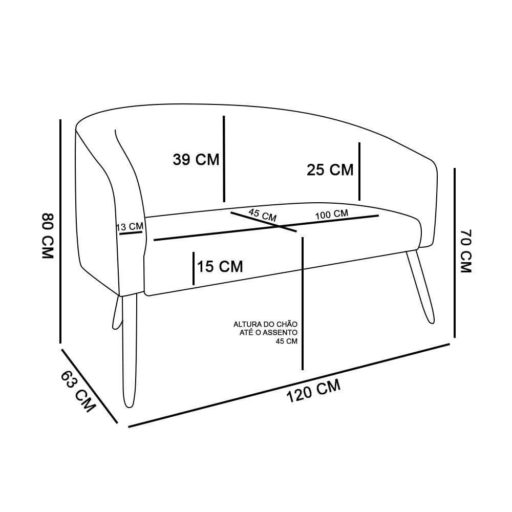 Namoradeira Stella Suede Marrom Rato
