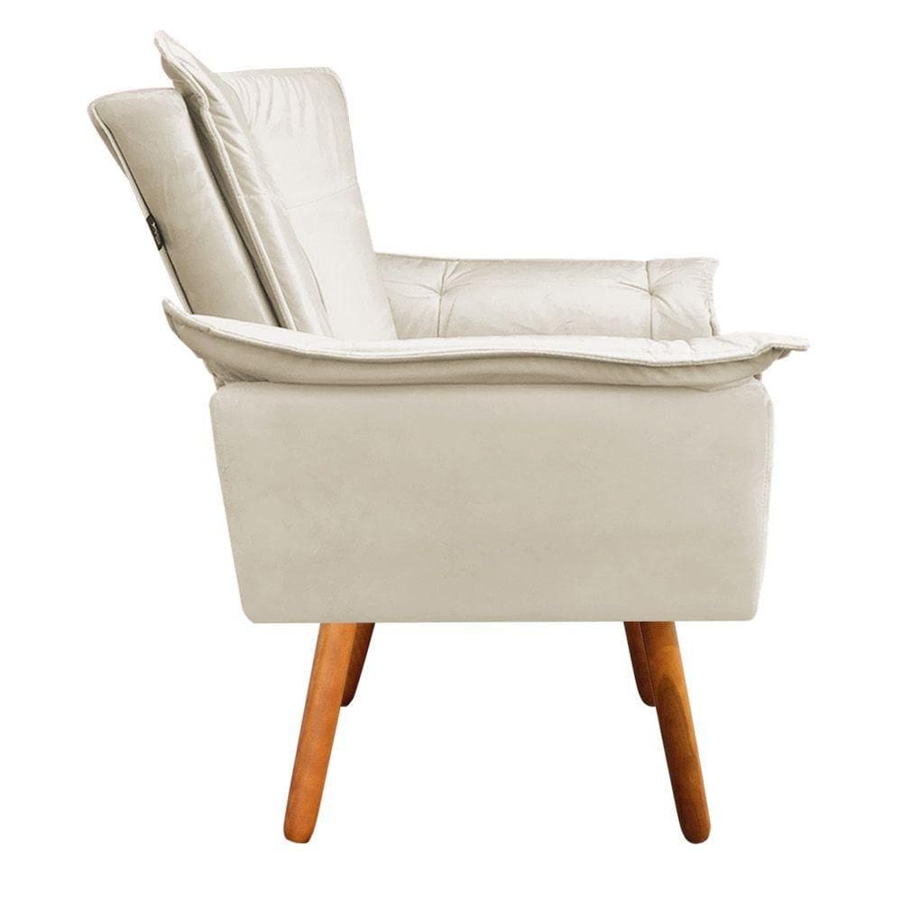 Kit 02 Poltronas Opala Veludo Bege