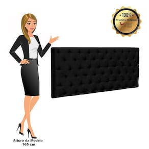 Cabeceira Painel Cristal Box Casal 1,60m Preto