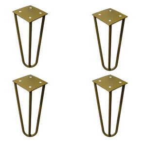 Kit 4 Pés De Metal 15 Cm Mesas De Centro Puffs Dourado