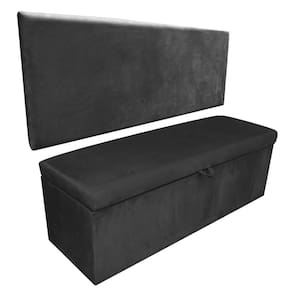 Kit Calçadeira e Painel Clean 140 Cm Suede Preto D´rossi