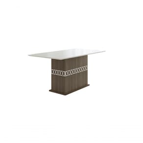 Mesa De Jantar Ágata 160Cm Amêndoa/Off White - Poliman