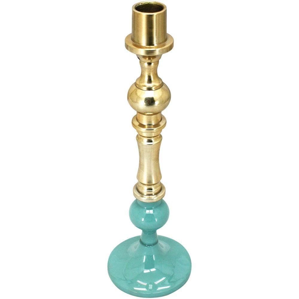 Grambello Castiçal 28X9X9Cm Metal Verde