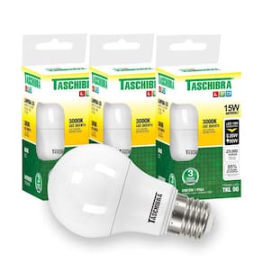 Kit 4 Lâmpadas Led Bulbo Tkl 15w Taschibra E27 Bivolt 3000k Luz Quente