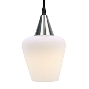 Lustre Pendente Taschibra Monalisa Branco Leitoso E27 Bivolt Prata