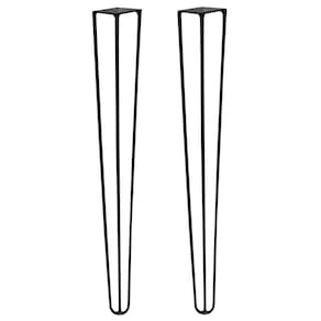 Kit 2 Pés De Metal 60 Cm Harpin Legs Mesa De Canto Preto