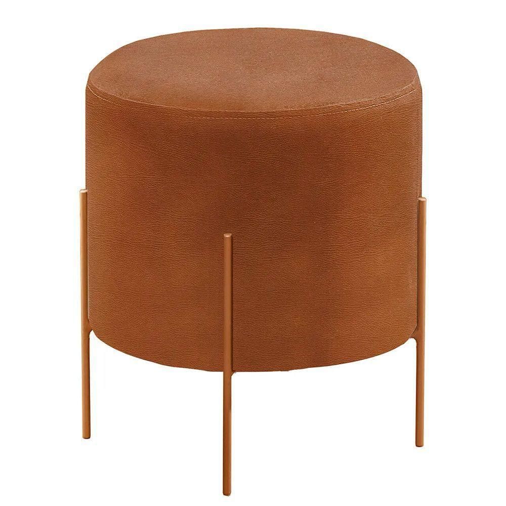 Puff Banqueta Castellar Móbile Odim Luxo Caramelo