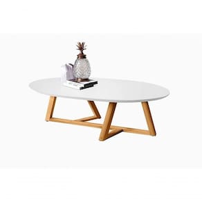 Mesa De Centro Classic Branco/Nature- Tebarrot