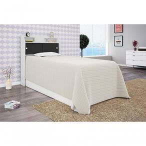 Cabeceira Box Solteiro 0,88cm Elisa Branco Branco/preto - Framar Móveis