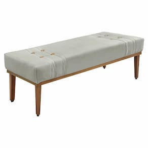 Calçadeira Recamier Queen 1,60m Gênova Veludo Cinza Prata