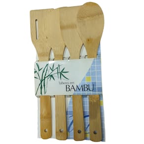 Kit 4 Talheres Em Bambu 123Útil