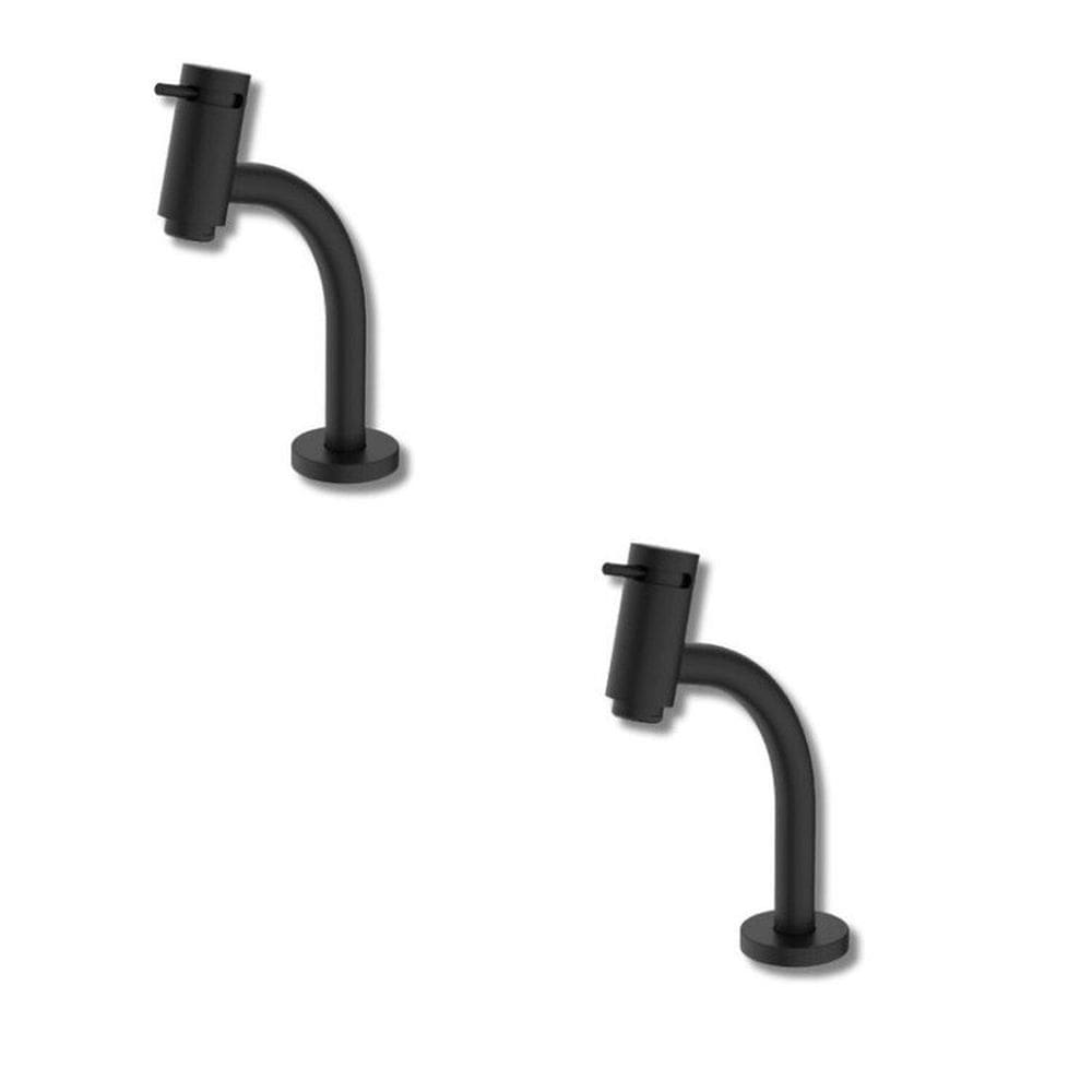 Kit 2 Torneira para Lavatório com Bica Baixa Basic Celite Preto Matte