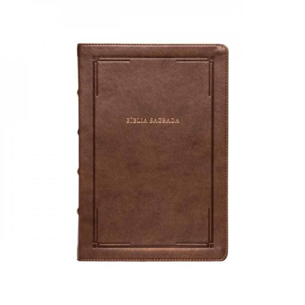 Bíblia Slim Nvi, Letra Grande, Couro-Soft Marrom, Luxo, Barroca