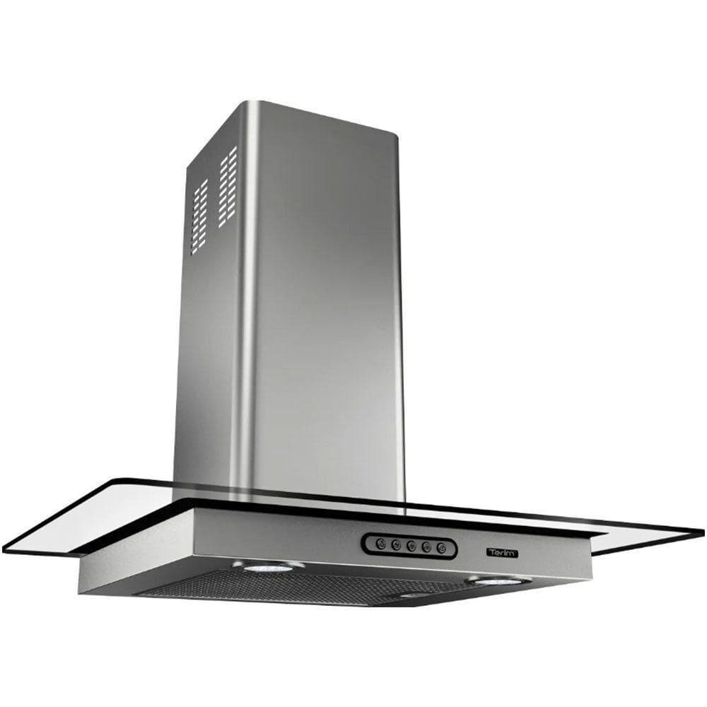 Coifa Terim Parede Vidro Reto Duto Slim 80 Cm Inox 110V