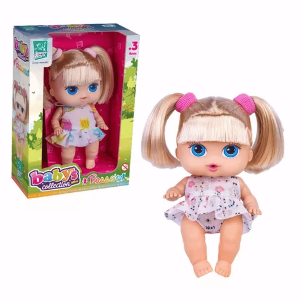 Bebê Boneca Baby Mini Passeio C/Cabelo Alive Super Toys