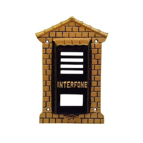 Protetor Interfone Colonial Alumínio Fundido Ouro 4x10x19cm