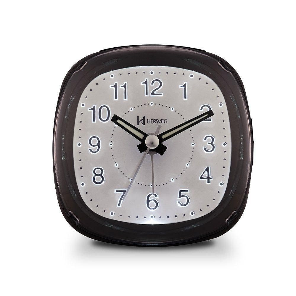 Relógio Despertador Herweg Com Iluminação 2721 Preto - Preto