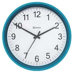 Relógio De Parede Preto 22 Cm Herweg Tictac 6101 Azul - Azul