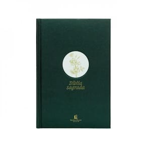Bíblia Slim Nvi, Letra Grande, Tecido Verde Sobre Capa Dura, Flor Minimalista
