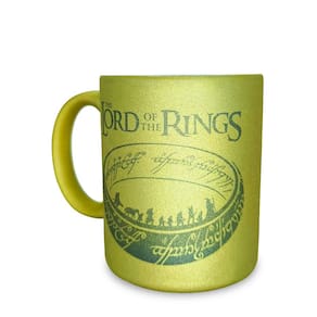 Caneca De Ceramica Glitter Dourada The Lord Of The Rings