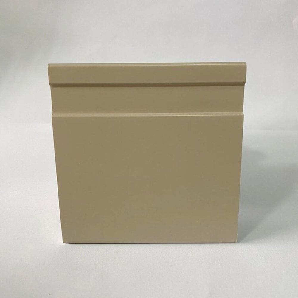 Kit com 10 Barras Rodapé de Poliestireno 10cm X 15mm Frisado Color 24m Caqui
