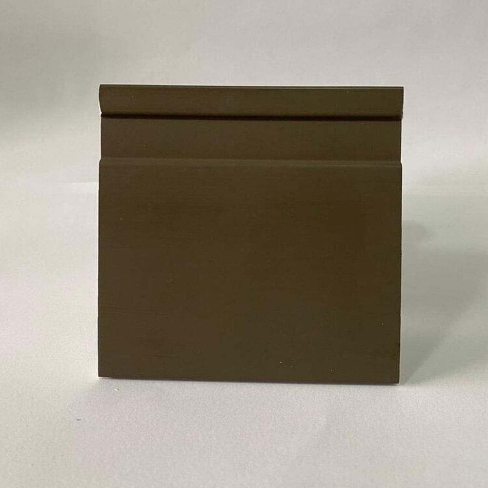 Kit com 30 Barras Rodapé de Poliestireno 10cm X 15mm Frisado Color 72m Coffee