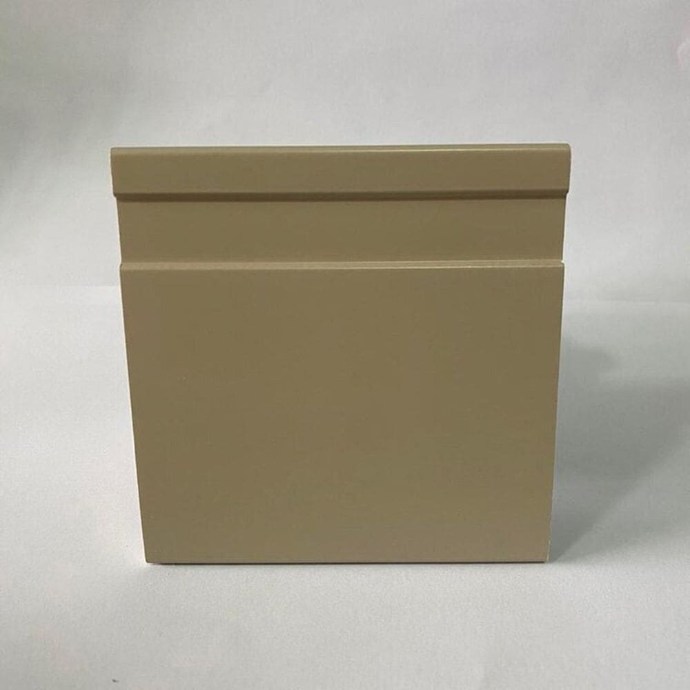 Kit com 15 Barras Rodapé de Poliestireno 10cm X 15mm Frisado Color 36m Caqui