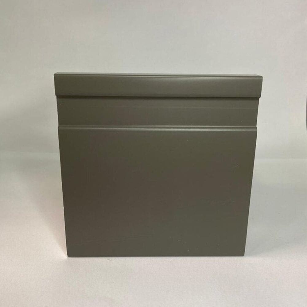 Kit com 10 Barras Rodapé de Poliestireno 10cm X 15mm Frisado Color 24m Cinza Escuro