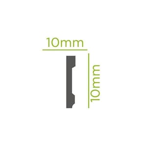 Kit com 3 Barras Rodapé de Poliestireno Slim 10cm X 10mm Liso 7,2m Branco