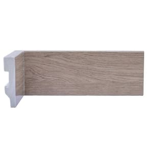 Kit com 15 Barras Rodapé de Poliestireno 7cm X 15mm Liso Wood 36m Madeira de Noz