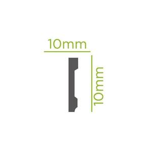 Kit com 5 Barras Rodapé de Poliestireno Slim 10cm X 10mm Liso 12m Branco