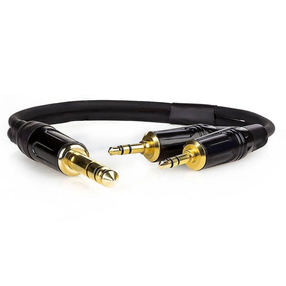 Cabo P10 Estereo - Macho Para 2 P2 Macho Estereo - 20 Cm