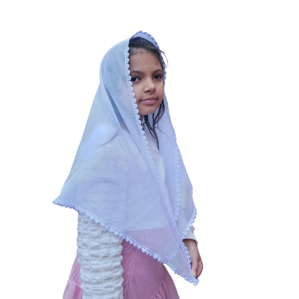 Véu CCB Coração Renda Estreita Juvenil